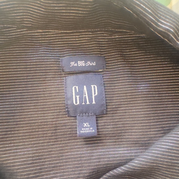 GAP - The Big Shirt- Oversized Tunic, Black & Silver Stripes- Women’s XL - Picture 8 of 10